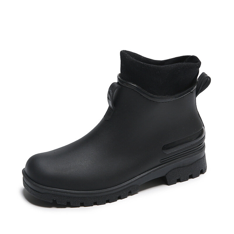 Chelsea New Short Fashion Rainboots for Women Outdoor 2024 Low Cut Thick Sole Four Seasons Non Slip Couple Waterproof Rain Shoes