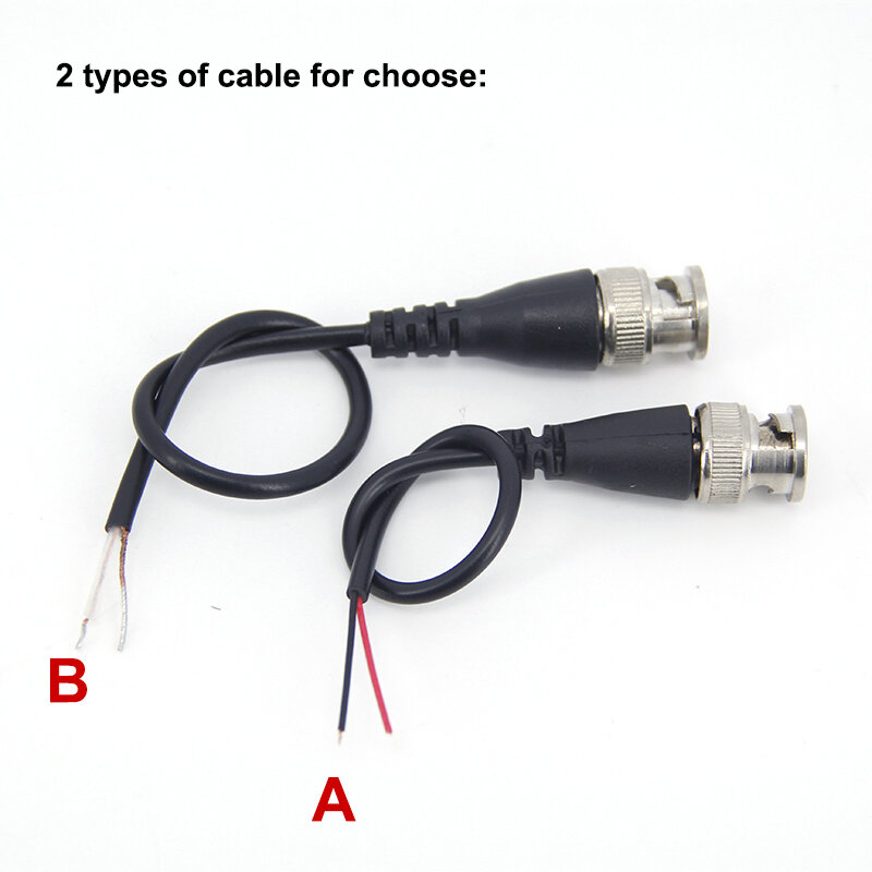 2 jenis konektor laki-laki BNC Q9 kabel daya kuncir kawat konektor BNC kabel video sinyal koaksial kawat A7