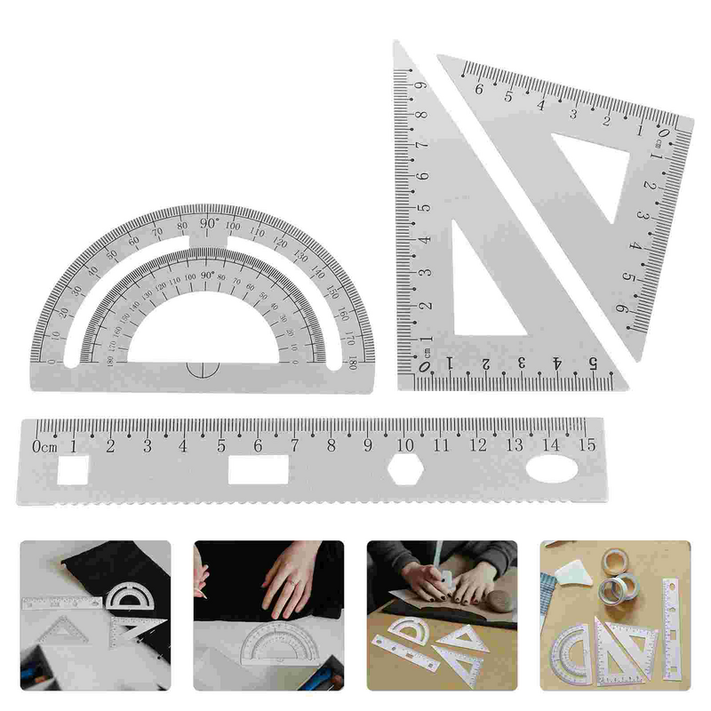 DIY Metal Quilting Quilting Rulerss Stationery Set Sturdy Office Quilting Quilting Rulerss Triangular Plate Protractor Testing