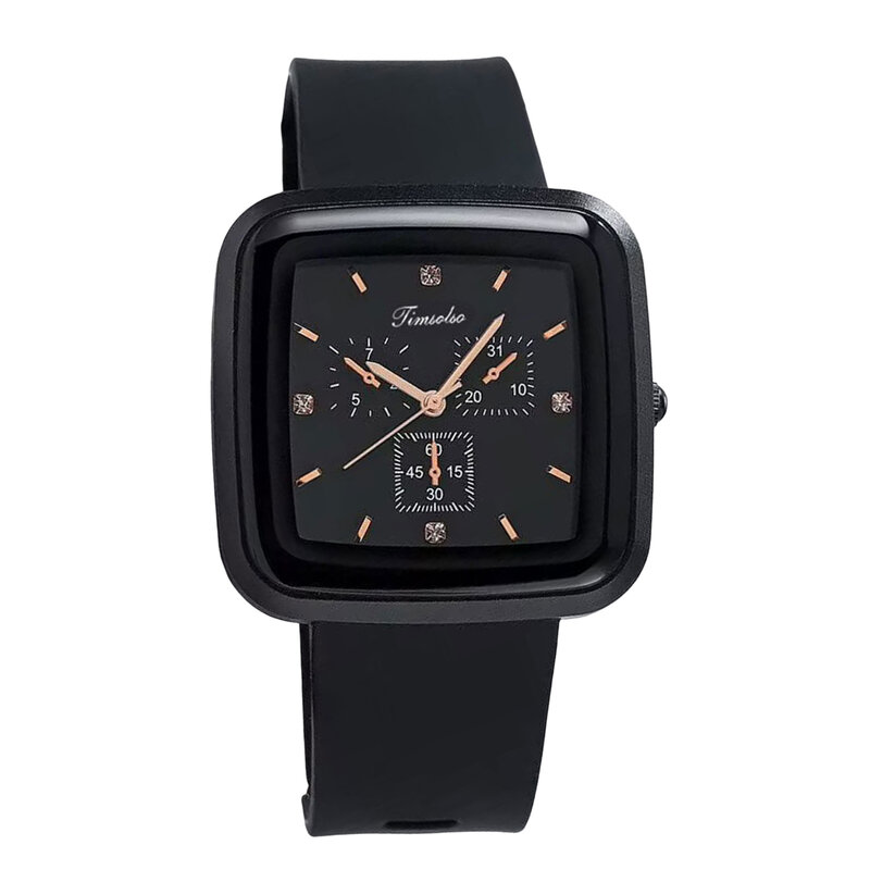 Jam tangan kuarsa wanita, arloji desain sederhana Analog Dial persegi mudah dibaca untuk hadiah ulang tahun pacar