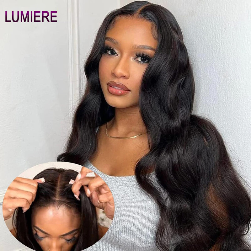 Lumiere-Perruque Lace Closure Wig Body Wave Naturelle, Cheveux Humains, Prête à vitation, 4x4, 13x4, Pre-Cut, Sans Colle