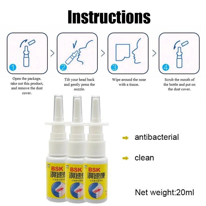 Pour la bal inite et la Sinusite, le Spray Antarctique Confortable est utilisé, Les Gouttes Nasales Inhibent les Bactéries et Nourrit les Soins de Santé