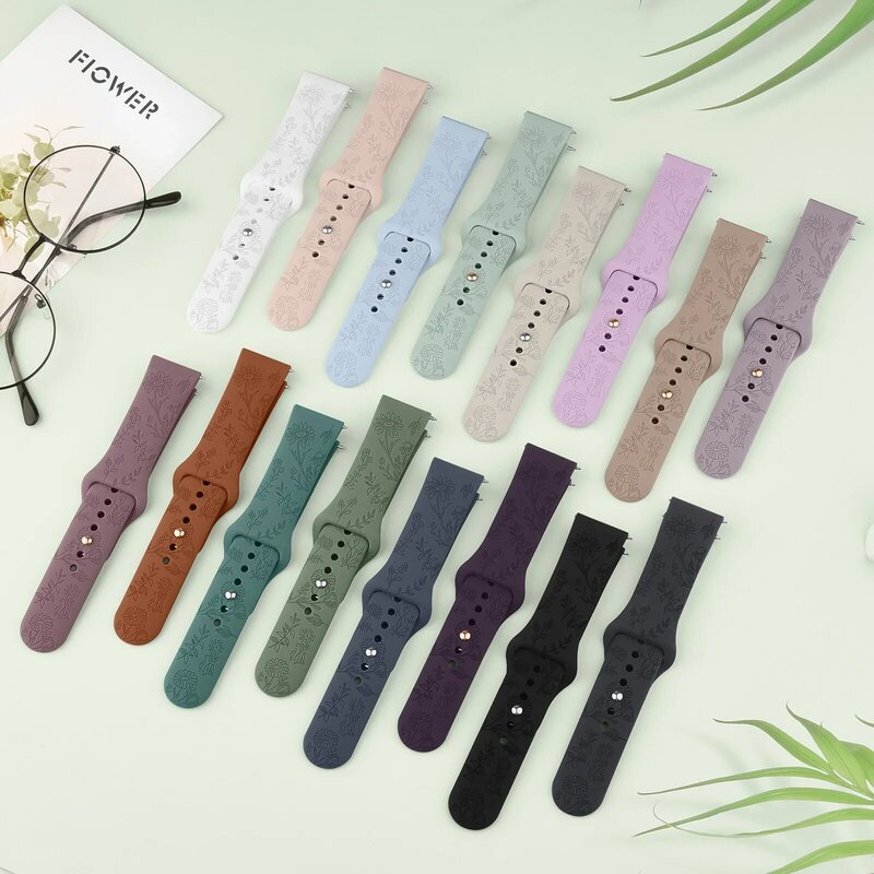 Bracelet en silicone pour Fitbit Versa, Versa 2, Versa Lite Strap, Bracelet de montre gravé de fleurs, Bandes d'édition spéciale