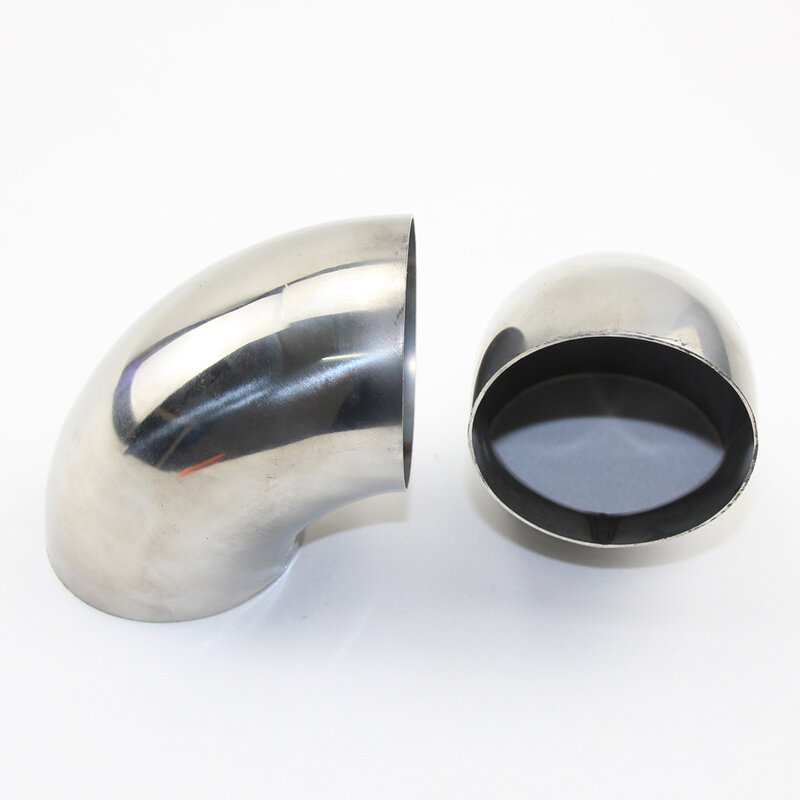 1pcs304 Stainless steel elbow 90 degree Angle elbow 1.5mm thick 51mm 54mm 57mm 63mm 76mm Welded exhaust pipe connection pipe