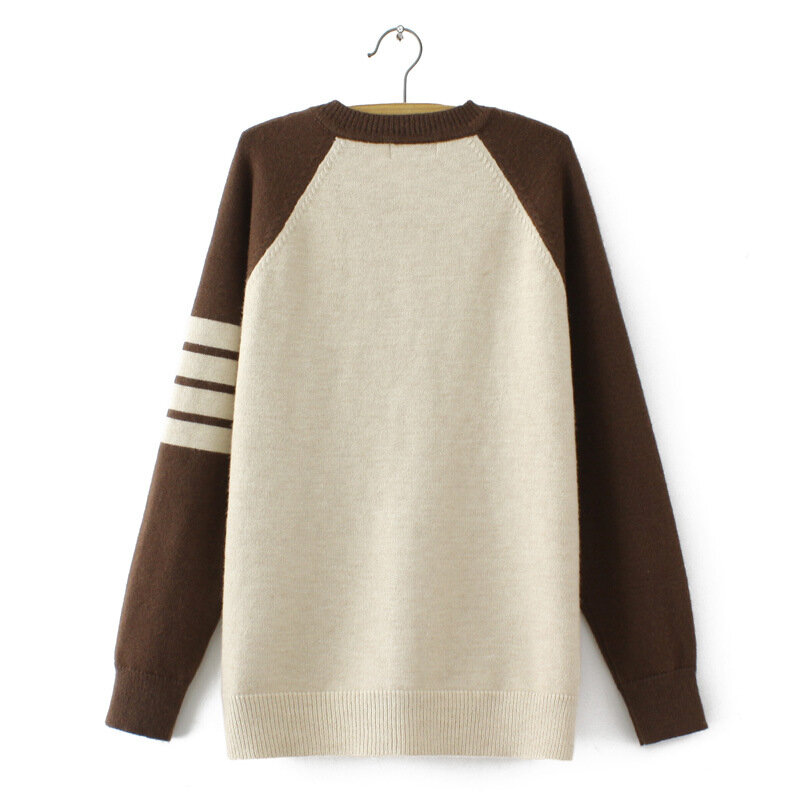 4XL sweter Plus Size kobiety 2023 wiosna kontrast kolor V-Neck Jumper królik obejmujące przędzy dziergany sweter ponadgabarytowych krzywa ubrania