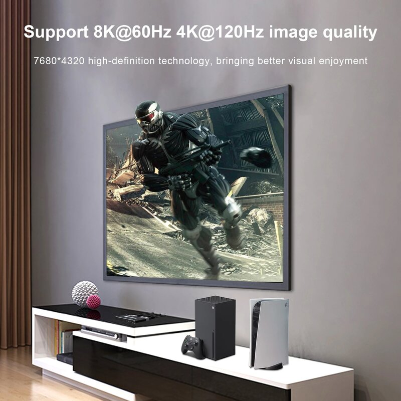 Switch compatibile HDMI a 3 porte 8K Switch 3x1 48Gbps direzionale 3 in 1 Out Ultra HD 8K @ 60Hz 4K @ 120Hz scatole selettore per PS5 Xbox