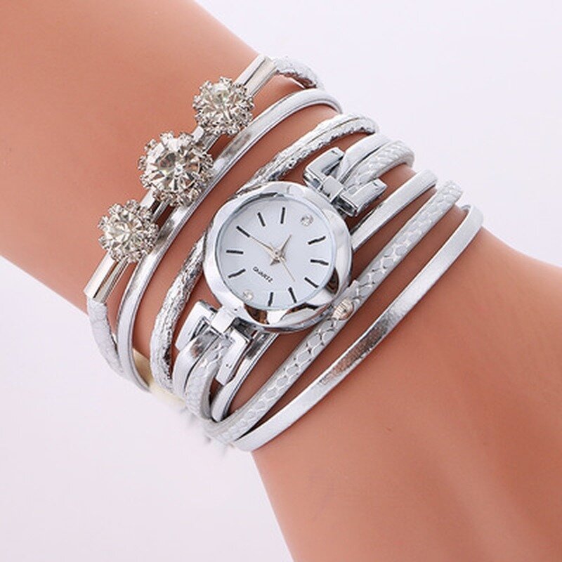 Reloj femenino de lujo con diamantes para Mujer, pulsera de cuero con círculo, 2022