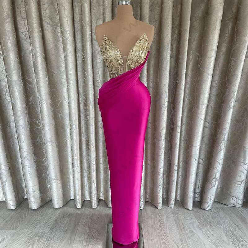 2024 Sexy Sleeveless Women's Mermaid Evening Dresses Simple Princess Prom Gowns Fashion Celebrity Cocktail Party Dress Robes De