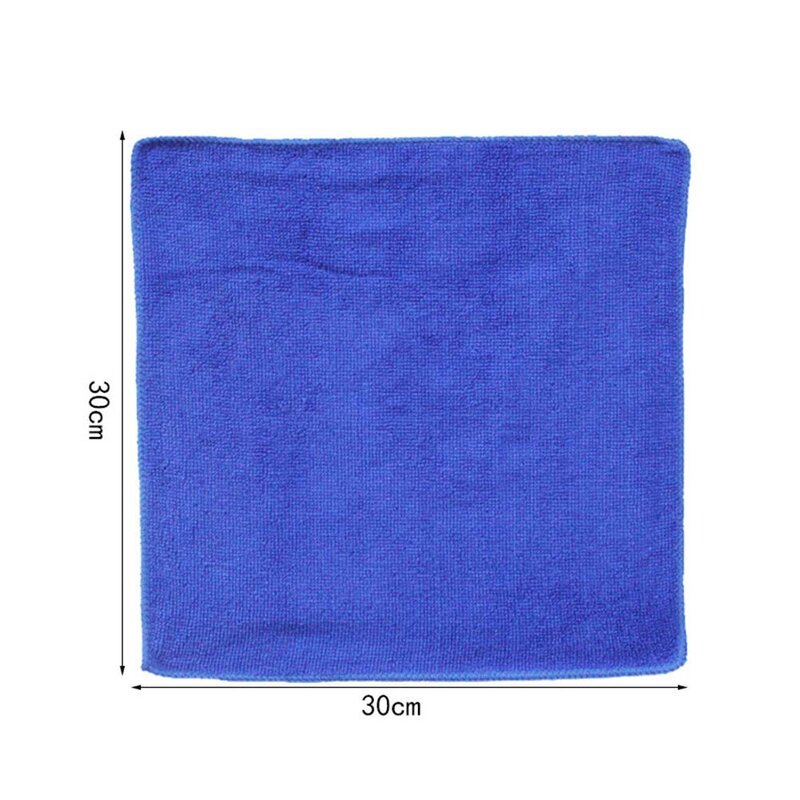 1 pz microfibra blu asciugamano per la pulizia dell'auto moto Automobile vetro lavaggio asciugamano panno accessori per la pulizia dell'auto 30*30CM