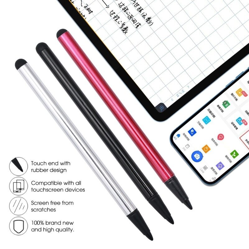 Pen layar sentuh Universal, pena Stylus layar sentuh resitif portabel untuk Iphone Ipad Samsung Tablet Laptop