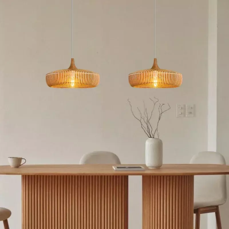 Art Wooden Designer Pendant Chandeliers Led Lamp for Bedroom Living Dining Table Home Indoor Decor Hanging Lighting Fixtures