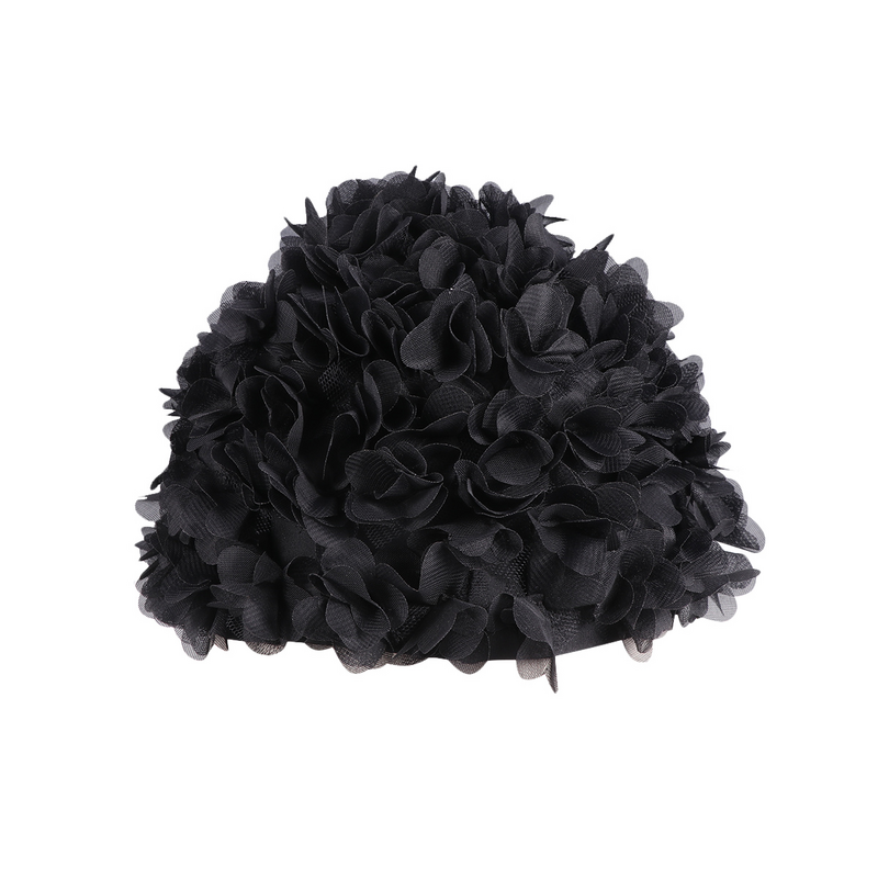 หมวกว่ายน้ำกลีบดอกไม้ลาย3D สำหรับผู้หญิงหมวกว่ายน้ำลายดอกไม้วินเทจดอกไม้หมวกว่ายน้ำลายดอกมีสไตล์