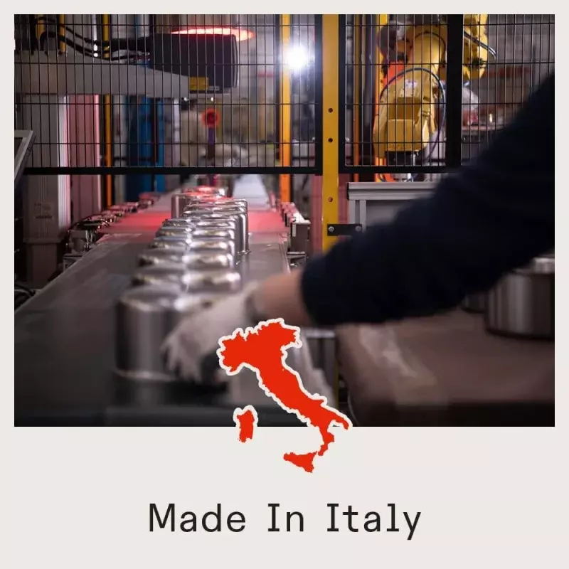 وعاء روندو من الفولاذ المقاوم للصدأ مع غطاء ، أواني طهي احترافية ، مصنوعة في إيطاليا ، مكسوة بـ 5 طبقات من الفولاذ المقاوم للصدأ ، 10 كوارت ، مصنوعة في إيطاليا