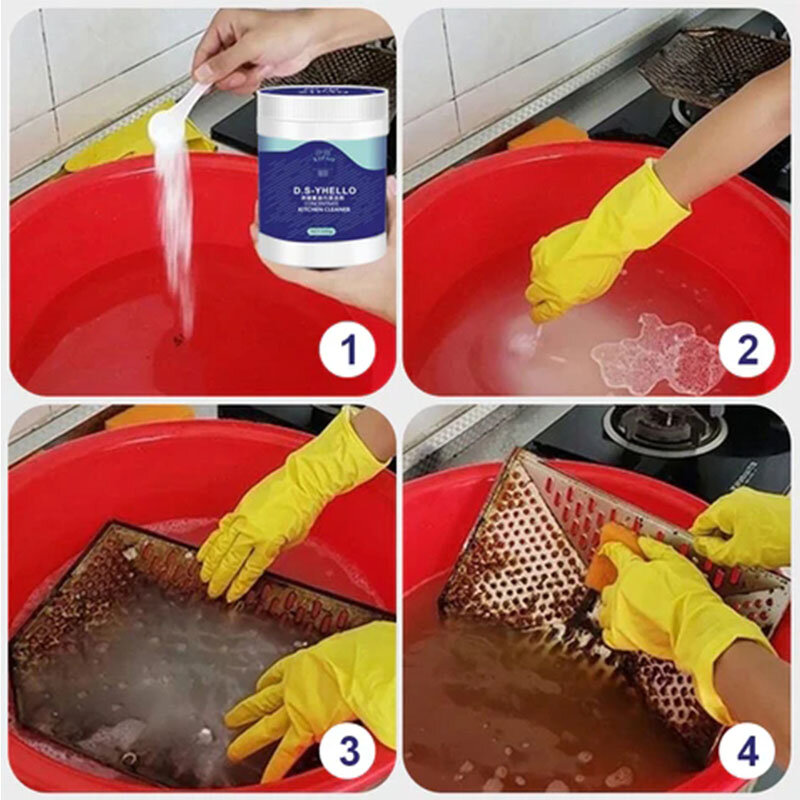 Agente per la pulizia dello sporco grasso pesante polvere di decontaminazione della mucca di marea blu cucina stoviglie essenziali per la pulizia forte universale