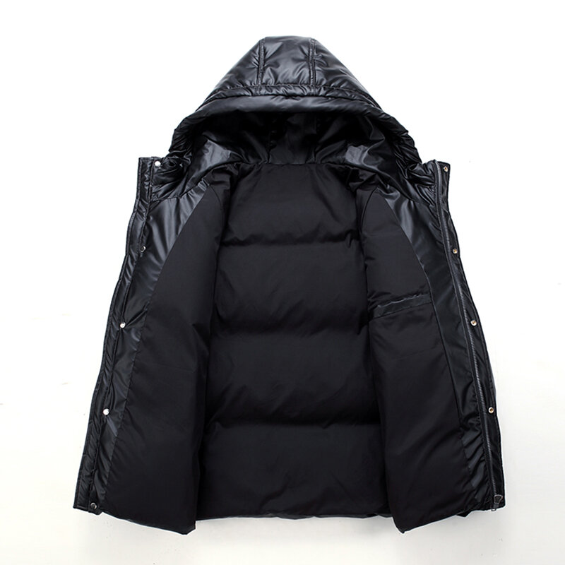 Зимняя новая брендовая Теплая мужская пуховая куртка с капюшоном, легкая дышащая водонепроницаемая толстая пуховая Классическая Повседневная Высококачественная парка