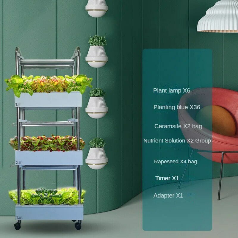 Hydroponics Growing System Vertical Smart Gardening Equipment Vegetable Planting Machines Multi-layer Soilless Aerobic System