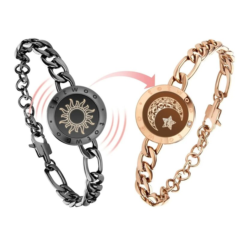 Totwoo-Bracelets tactiles longue distance pour couples, lumineux et vibrants, cadeaux WNship, Bluetooth intelligent