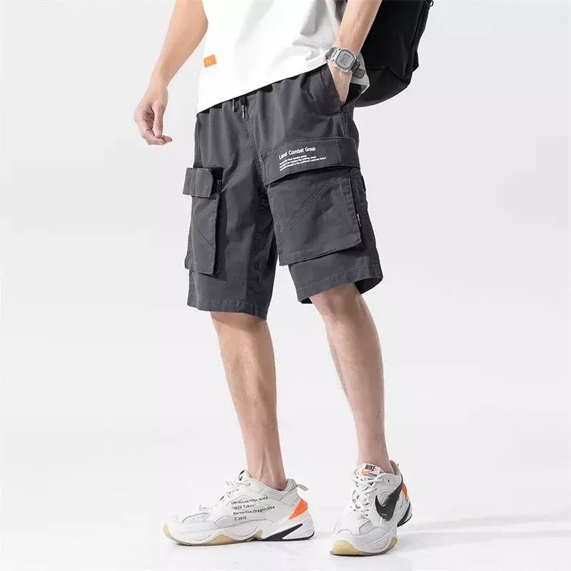 Pantaloncini Cargo per uomo pantaloncini Cargo di tendenza da uomo di nuova marca pantaloncini con tasca grande pantaloncini Casual dritti Multi-tasche di moda estiva
