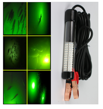 Luz LED subacuática para pesca, lámpara de buscador de peces, señuelo nocturno, 12V