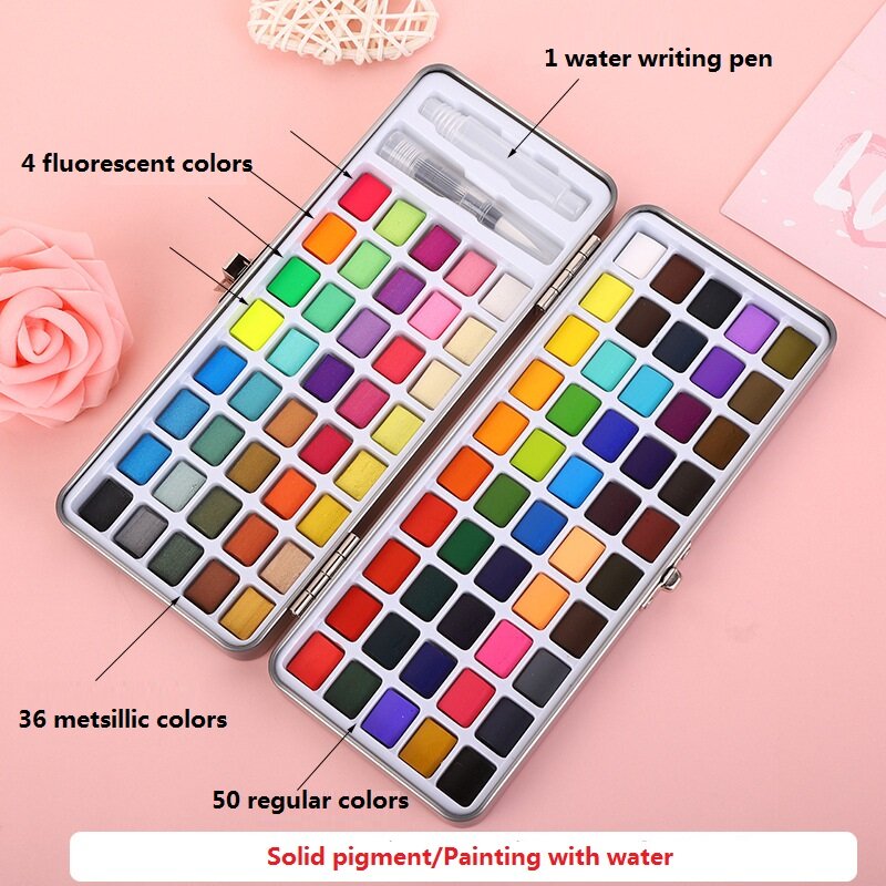Zoecor 50-100 цветов, однотонная фотоблестящая фотография, базовая неоновая блестящая Акварельная профессиональная краска для рисования