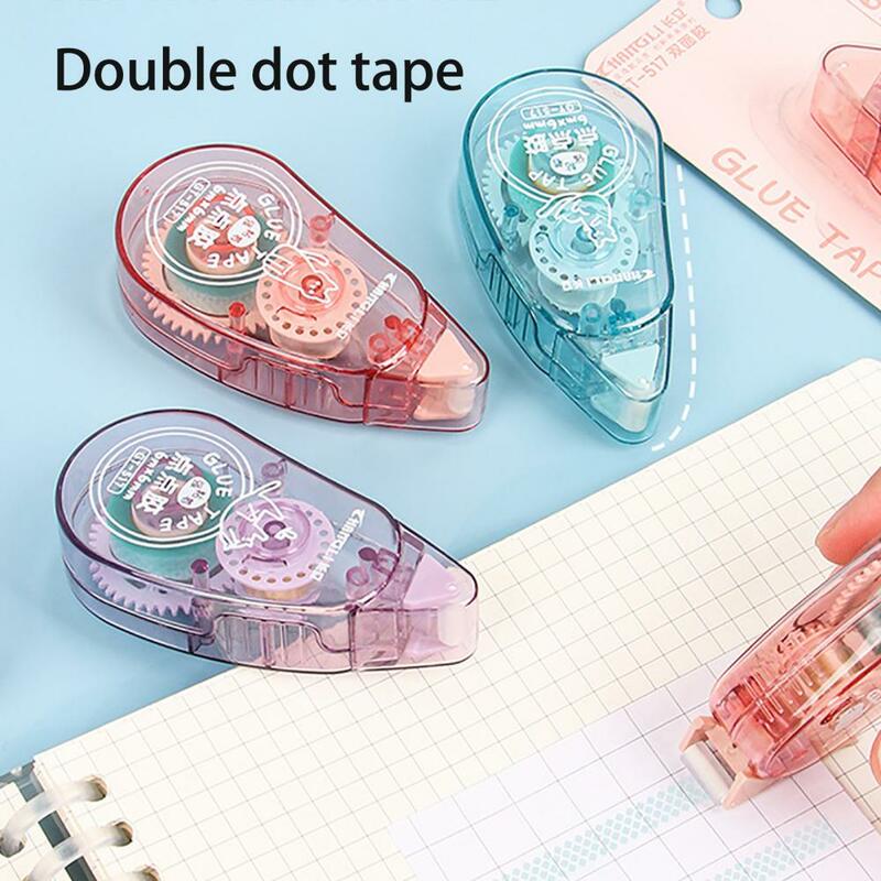 Rodillo de cinta adhesiva de doble cara con patrón de dibujos animados coloridos, compacto, portátil, permanente