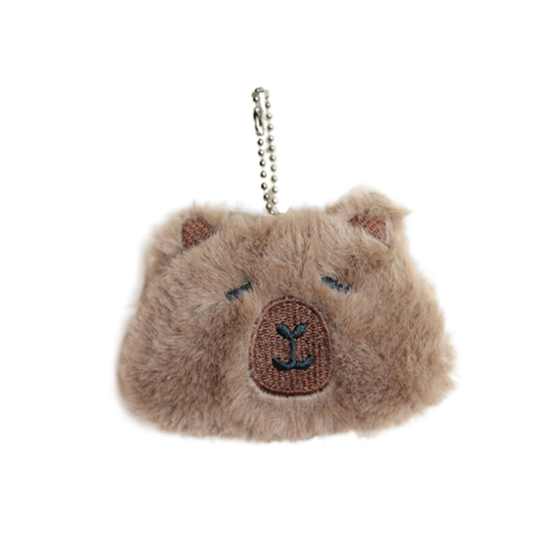 Capybara Plush Doll Squeak Toy Cartoon Keychain Pendant Soft Stuffed Doll Backpack Car Bag Key Ring Decor Kid Gift