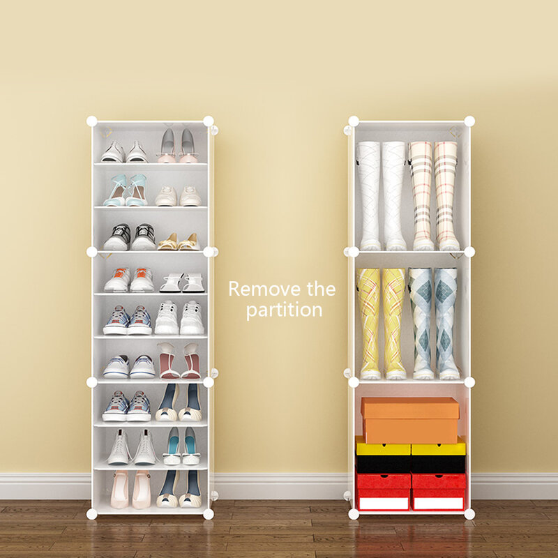 MELEvaluShelf-Rangement de chaussures T1, boîte à baskets en plastique, armoire à bottes de couloir, 4x12