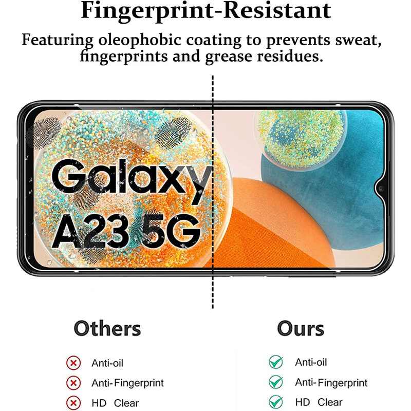 ฟิล์มกระจกนิรภัย A23-5G สำหรับ Samsung Galaxy 2/4ชิ้นสำหรับ A23