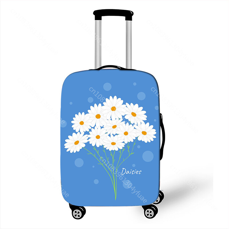 男性と女性のためのデイジープリントの旅行かばんカバー,防塵スーツケース,伸縮性のあるトロリー,花柄