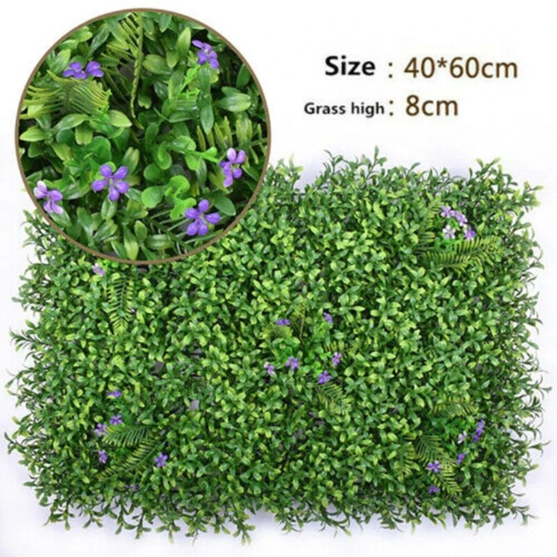 Artificial Green Grass Square Plastic Lawn Plant, Living Room Background, Home Wall Decoration, 1x40x60cm