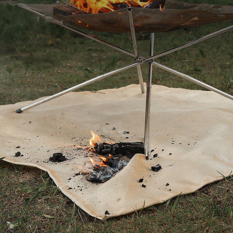 Acampamento à prova de fogo pano chama retardador isolamento esteira cobertor de vidro revestido almofada de isolamento térmico ao ar livre piquenique churrasco
