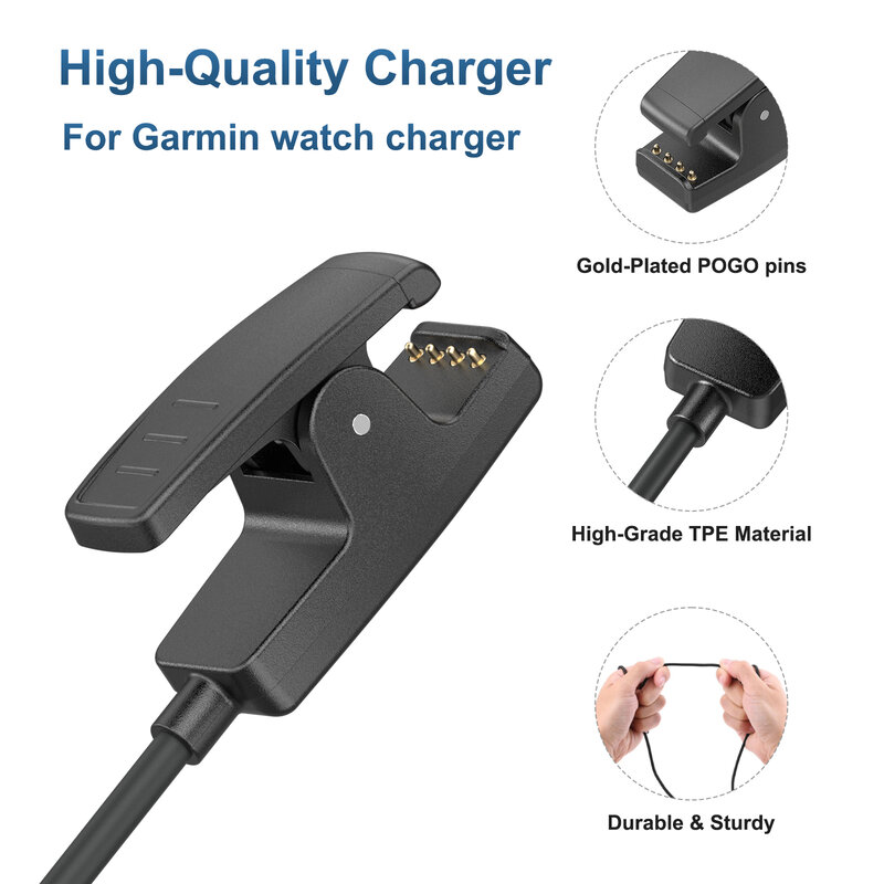 100cm USB Charger For Approach G10 S20 Charging Cable For Garmin Forerunner 35 230 235 630 735xt 645 Music Charger Clip Cradle