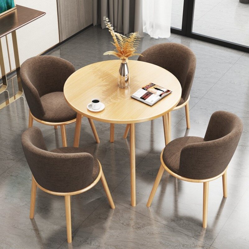 Cadeira minimalista luxuosa redonda pequena, grupos de mesa de café nórdicos, mobília moderna do chá do metal, bar e lado, Huismeubilair