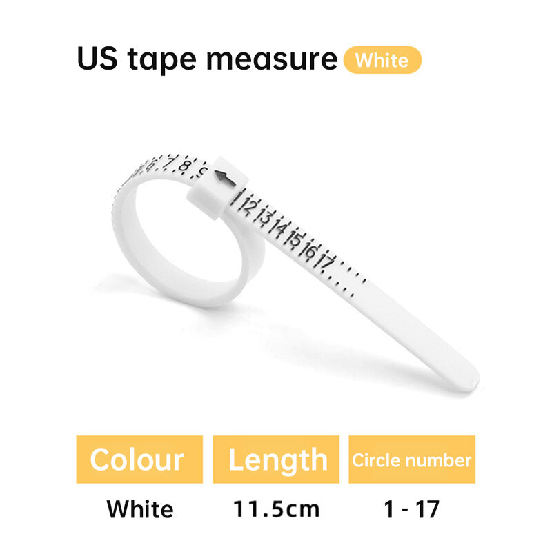 Pengukur ukuran cincin Inggris/AS resmi Inggris/Amerika pengukur jari pria dan wanita ukuran perhiasan Aksesori Alat terbaru