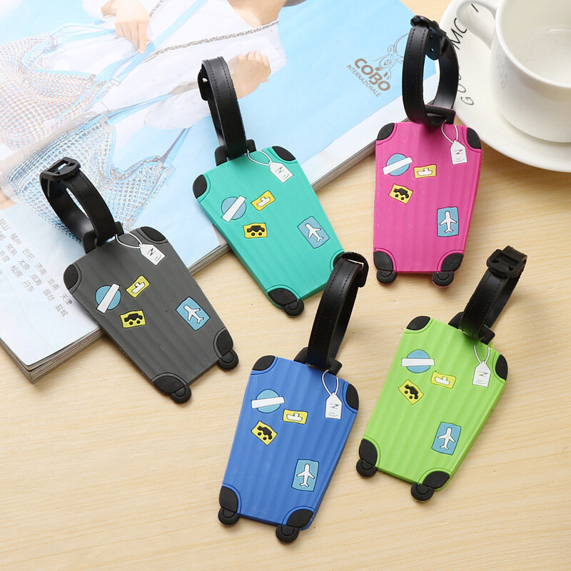 Novelty Strong Luggage Tag PVC Silicone Letter Suitcase Name Address ID Tag Holiday Travel Handbag Label Suitcase Accessories