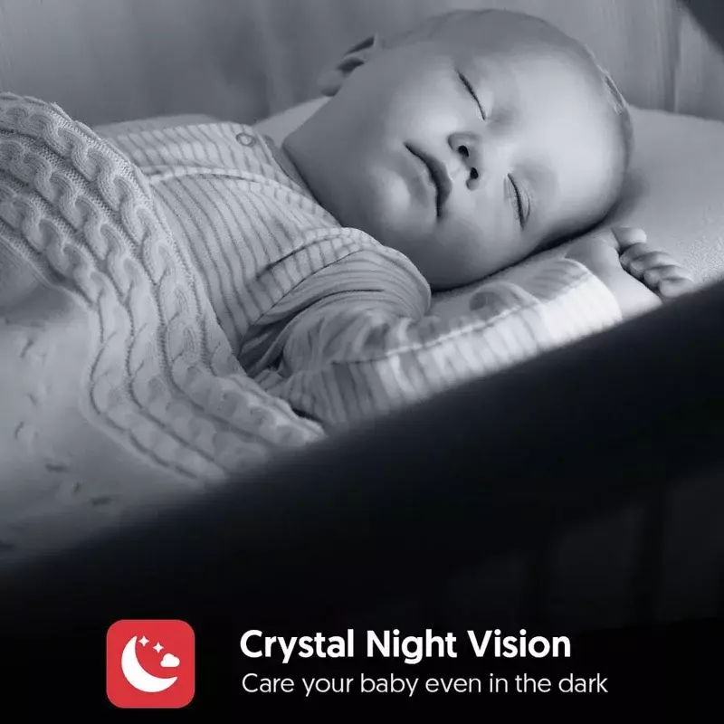 Victure WiFi Baby Monitor, telecamera di sicurezza domestica intelligente per interni 1080P con visione notturna a colori, bianco