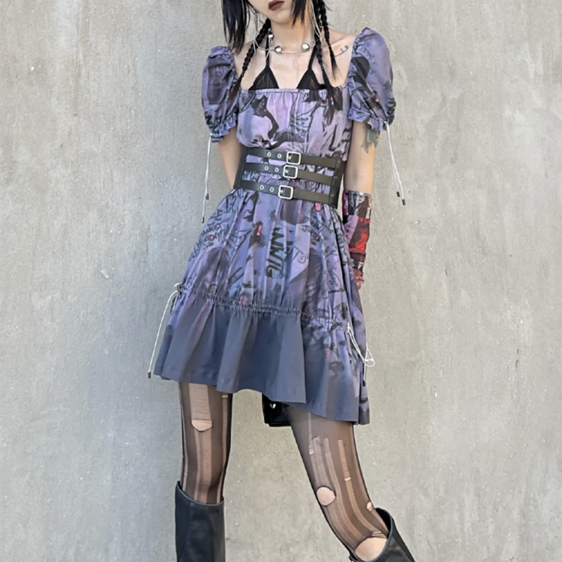 Y Demo-Ceinture Large artificiel astique en Cuir PU pour Femme, Boucles Gothiques en Métal, Couverture de Taille, Bretelles Punk