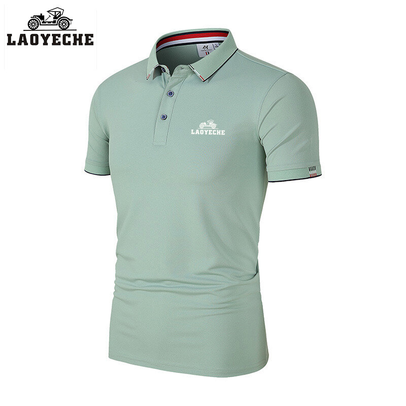 Laoyeche-Polo bordado para hombre, camisa con solapa de alta calidad, novedad de verano