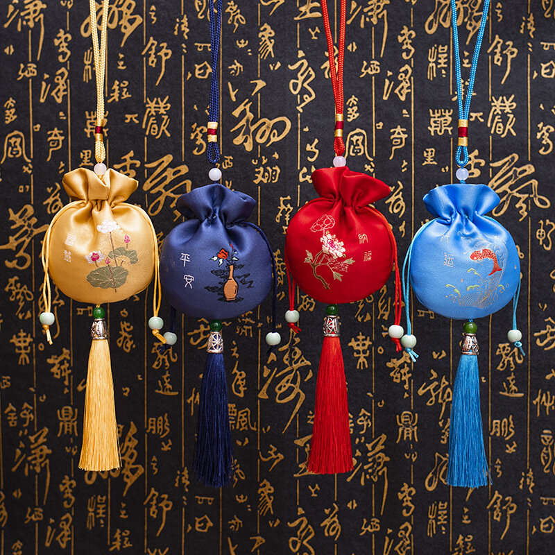 Bustina bustina bustina in stile cinese broccato bustina Royal Guard benedizione borsa ciondolo auto antico portare piccola borsa Han accessori per abiti