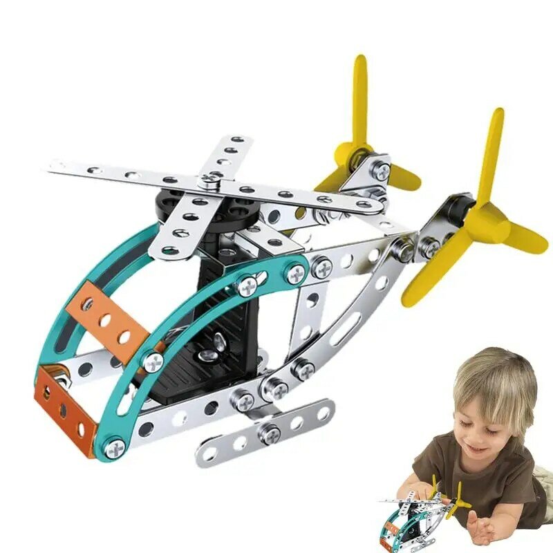 Speelgoed Helikopters Metalen Helikopter Model Speelgoed Kids Educatief Vliegtuig Constructie Speelgoed Mechanische Stijl Ornament