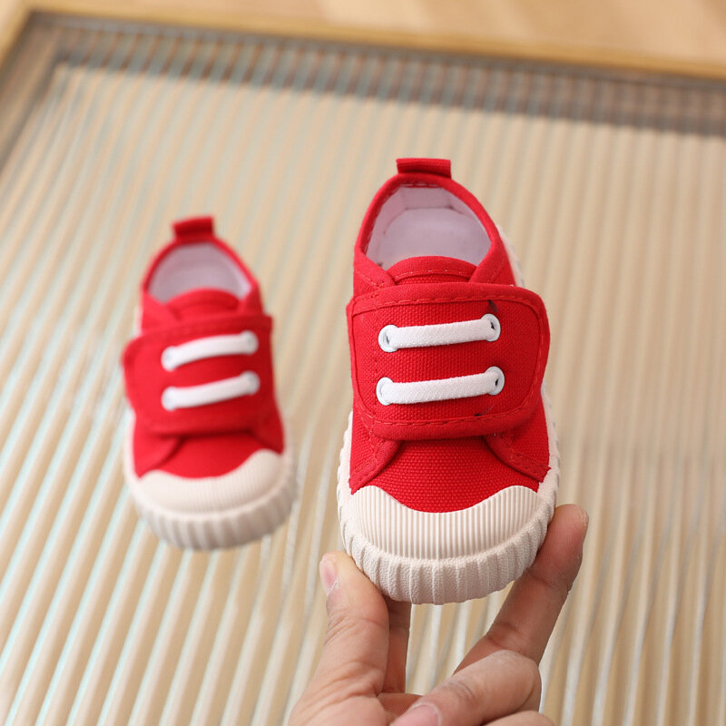 Zapatos de lona para niños y niñas, zapatillas informales cómodas y suaves, antideslizantes, color blanco y liso