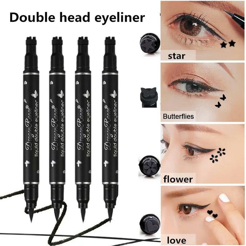 Double Headed Star Seal Eyeliner Pen Black Stamp Pen Boxed Waterproof Sweat-proof Eyeliner Seal Beauty Cosmetics For Women