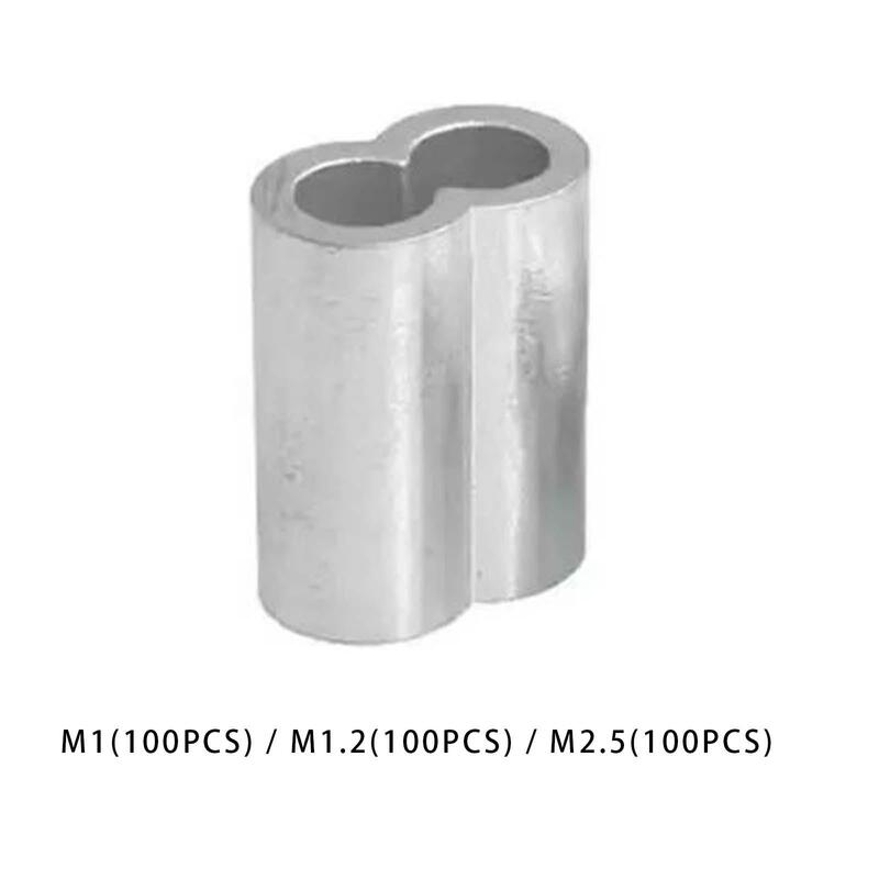 100 Stück Drahtseil Aluminium hülsen Abbildung 8 Form Drahtseil und Kabel Stahldraht seil Zubehör Aluminium Crimp schlaufen hülse