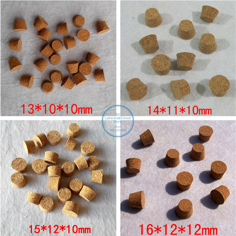 100 шт., деревянные пробки для лабораторных испытаний, диаметр от 7,5 мм до 30 мм
