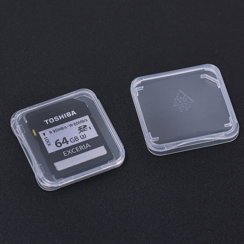 투명 플라스틱 메모리 카드 케이스 스토리지 박스, 마이크로 SD TF 카드 SIM 카드 핀 보호 홀더 투명 보호 홀더
