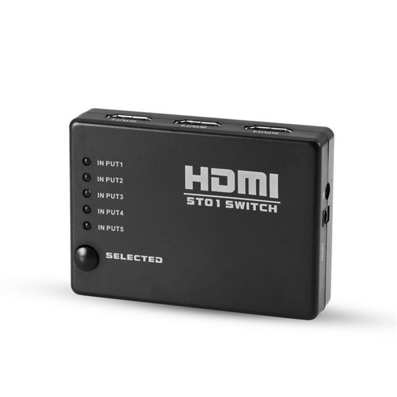 Multipuerto compatible con HDMI, conmutador divisor de 3 o 5 puertos, Selector, concentrador y control remoto para HDTV, PC, DVD, STB, juego, HDTV, I5