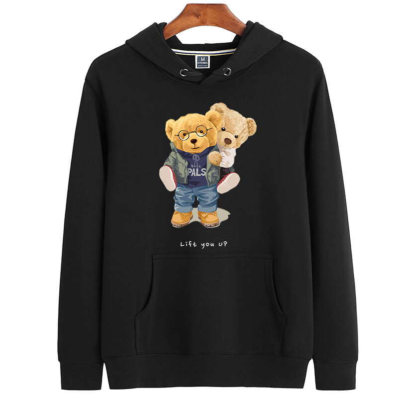 Sweat-shirt à capuche pour hommes et femmes, sweat-shirt à capuche de dessin animé ours Y2K Streetwear Harajuku, grande taille, décontracté, automne/hiver