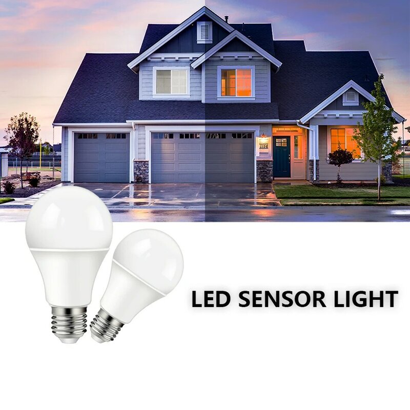 LED Dusk To Dawn หลอดไฟ10W E27 Sensor แสงกลางแจ้ง AC220V สูง Warm White Light Night Light Auto ON/OFF LED สมาร์ทโคมไฟ