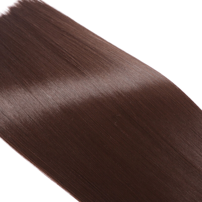 1/2/3 Piece Organic Hair Weave Bundles Long Silky Straight Hair Bundles Chocolate Brown Black Bio Fiber Hair Blend Extension