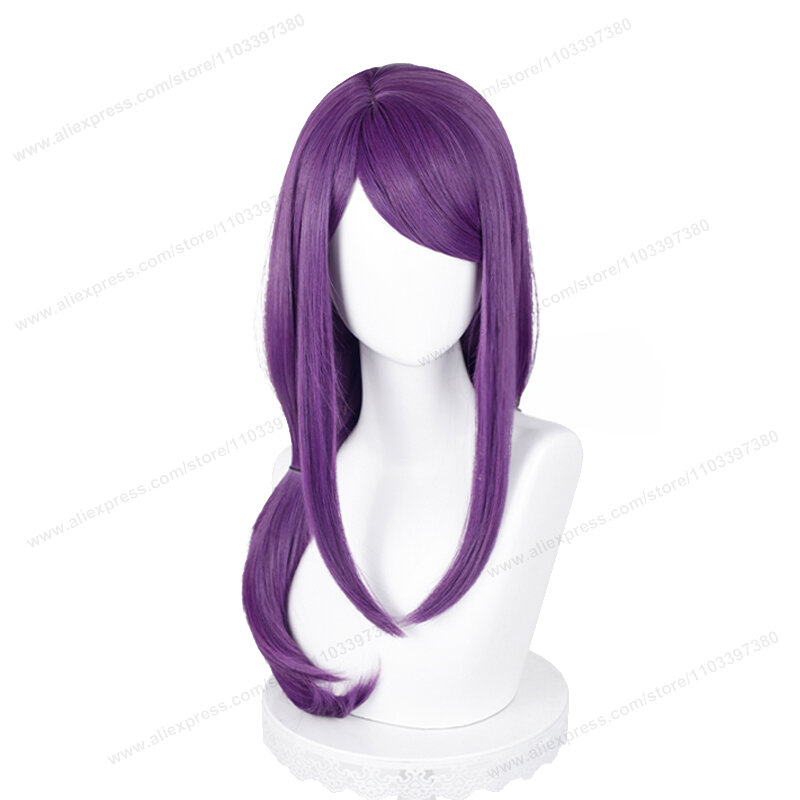 Kamishiro Rize Cosplay Perruque pour Femme, Cheveux Violets Longs et Lisses, Perruques Synthétiques Anime Heat Degré, 70cm
